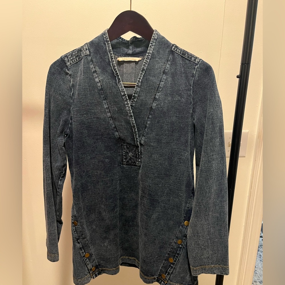Soft Surroundings denim jean long sleeve tunic